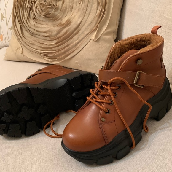 Jeffrey Campbell Accel Chunky Boots Faux Fur 8 - Picture 11 of 12